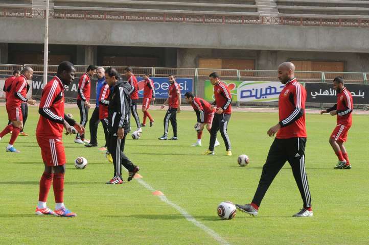 من تدريبات فريق نادي الاهلي المصري