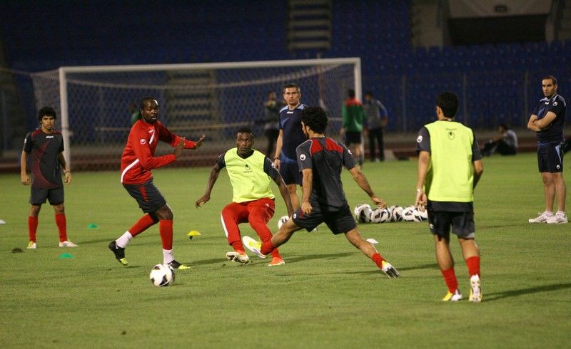 جانب من مناورة فريق الاتفاق اليوم