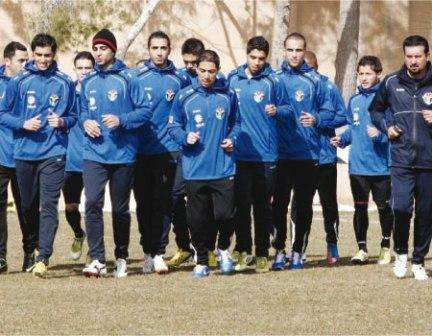 من إحدى تدريبات منتخب الأردن