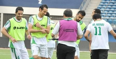 لاعبو العربي خاضوا تدريب قوي على استاد جابر