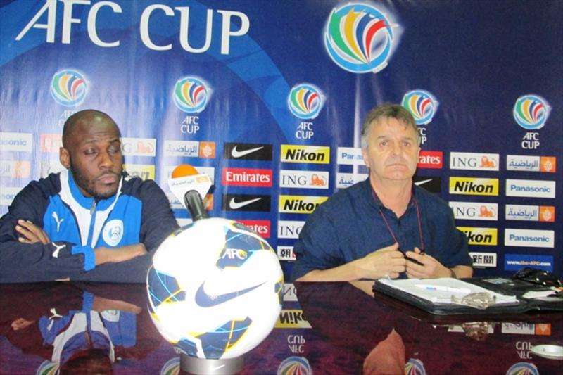 حجي يتحدث في المؤتمر الصحفي اليوم 