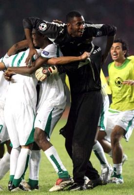 احتفالات لاعبي المنتخب السعودي بعد نهاية لقاء أندونيسيا