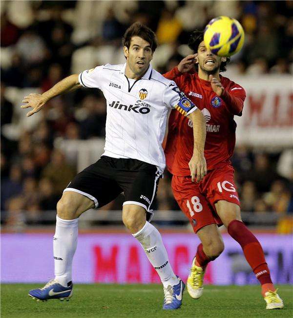 لقطة من مباراة سابقة بين خيتافي وفالنسيا