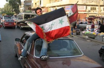 جاتب آخر من احتفالات العراقيين بتأهل منتخب بلادهم لدور الثمانية