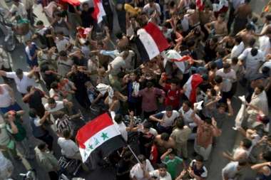 احتفالات أيضا في (كربلاء) ابتهاجا بتأهل أسود الرافدين