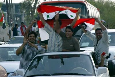 مدينة (النجف) أيضا شهدت مسيرات فرح بعد التأهل لنهائي آسيا