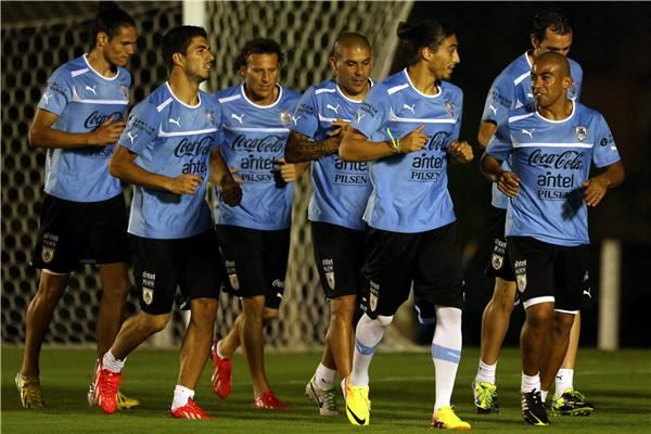 جانب من تدريبات منتخب أوروجواي