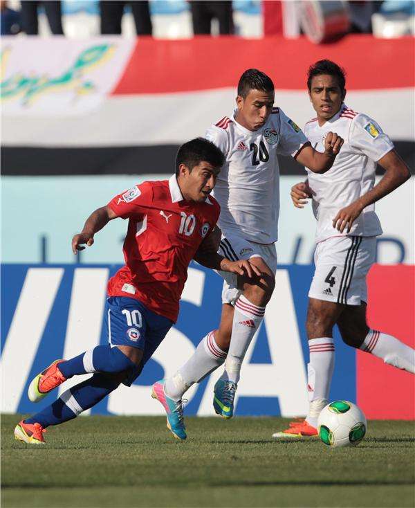 لقطة من لقاء مصر وشيلي