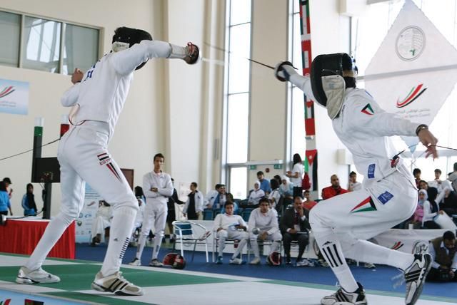 جانب من لقاء سابق لمنتخب الكويت للمبارزة مع نظيره المصري