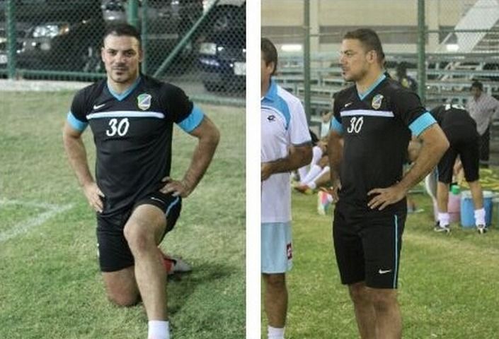 عمرو زكي خلال تدريبات السالمية