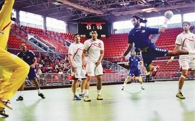 منتخب الكويت لشباب اليد في مباراة سابقة