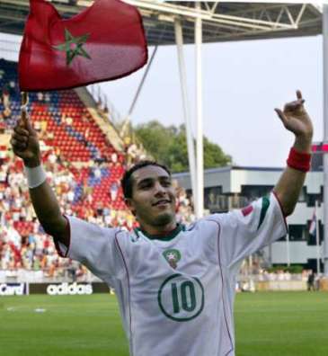 نبيل الزهر أحد ابرز لاعبي الأولمبي المغربي في مباراة اليوم