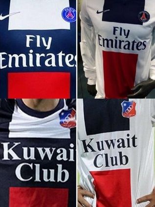 تشابه الى حد التطابق بين قميص باريس سان جيرمان ونادي الكويت الاساسي والاحتياطي