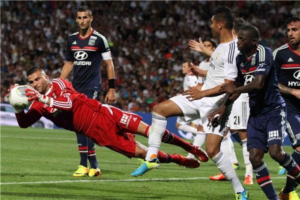 لقطة من المباراة الودية بين الريال وليون