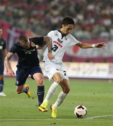 من مباراة سيريزو اوساكا الياباني ومانشستر يونايتد الانجليزي