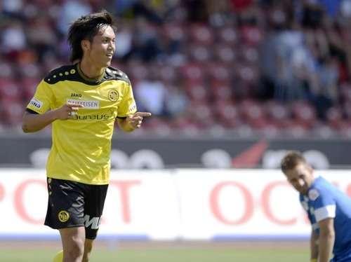 يويا كوبو بعد تسجيله هدف بمرمى فريق زيورخ يوم أمس الأحد