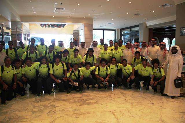 المنتخب السعودي لدى وصوله