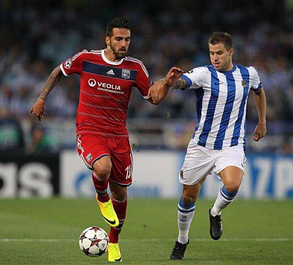  ريال سوسييداد الأسباني تغلب على ليون الفرنسي بهدفين نظيفين