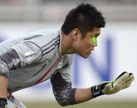 لقطة من استخدام الجماهير الأردنية لليزر في مباراة اليابان "ارشيفية"