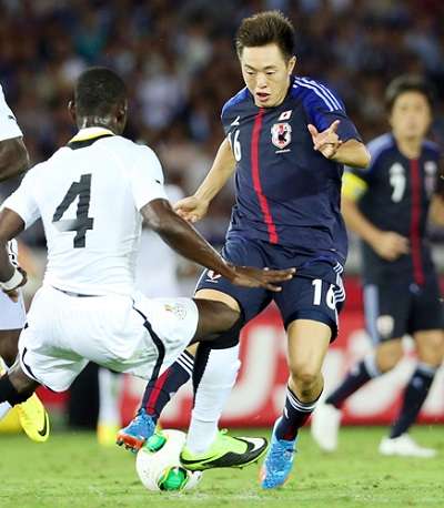 مانابو سايتو في لقاء أمس الثلاثاء أمام منتخب غانا