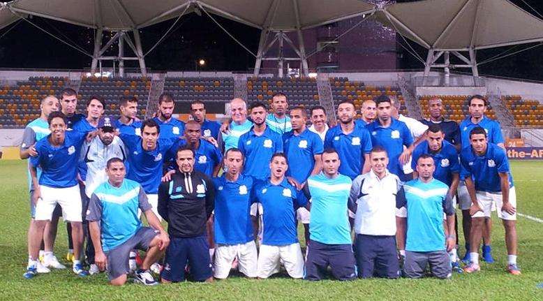 فريق الفيصلي على ملعب المباراة بعد تدريب اليوم