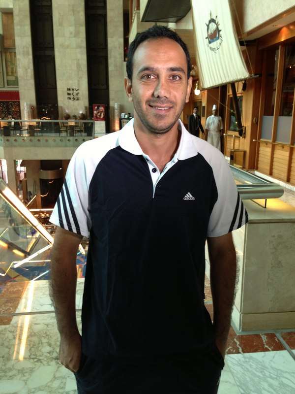 ماهر السيد كما بدا اليوم في مقر اقامته بالكويت