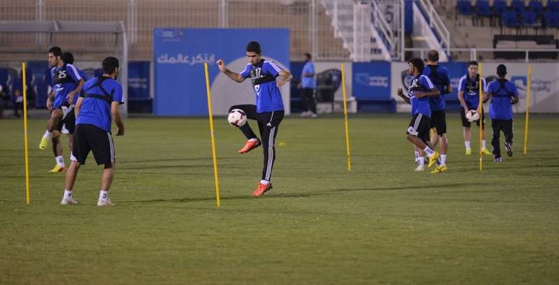 جانب من تدريبات الهلال مساء اليوم