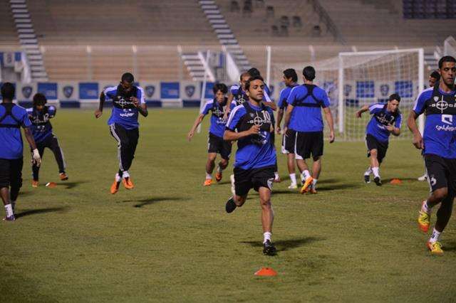 جانب من تدريبات الهلال اليوم