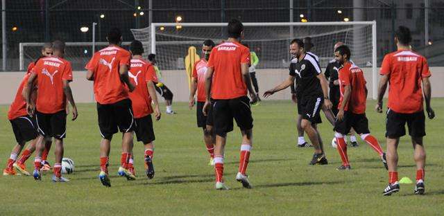 جانب من تدريبات المنتخب البحريني اليوم