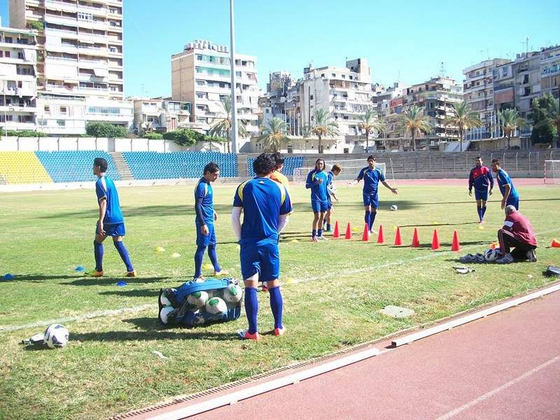من مران منتخب العراق في بيروت اليوم