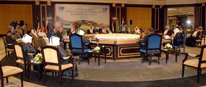 لقطة من إجتماع 13 يناير الشهير الذي أكد تثبيت استضافة العراق لخليجي 22