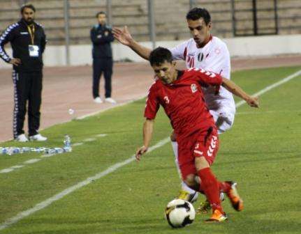 من لقاء الأردن وافغانستان اليوم ((  تصوير: محمود عزالدين ))