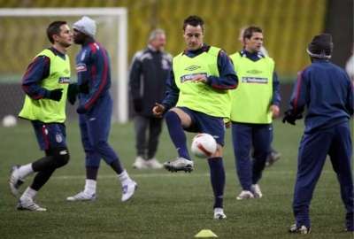 جون تيري في تدريبات المنتخب الإنجليزي اليوم