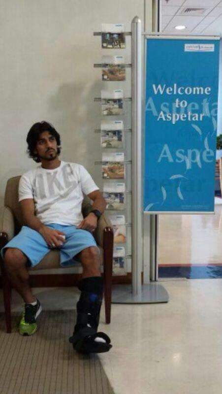 مقصيد خلال تواجده في مستشفى اسبتار باكاديمية اسباير في الدوحة