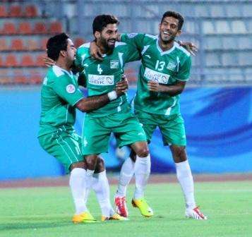 فرحة لاعبي العربي بالفوز على النصر