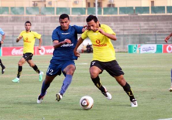 لقطة من مباراة وادي دجلة وإنبي في كأس مصر