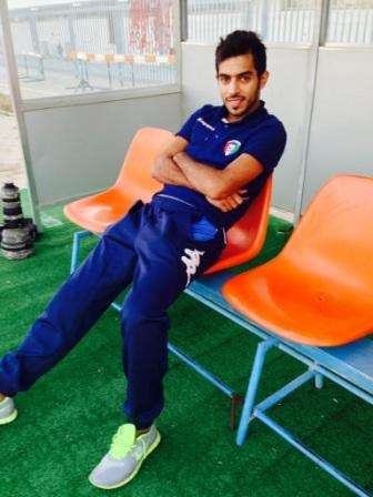 محمد فريح كما بدا في تدريبات الأزرق مساء اليوم