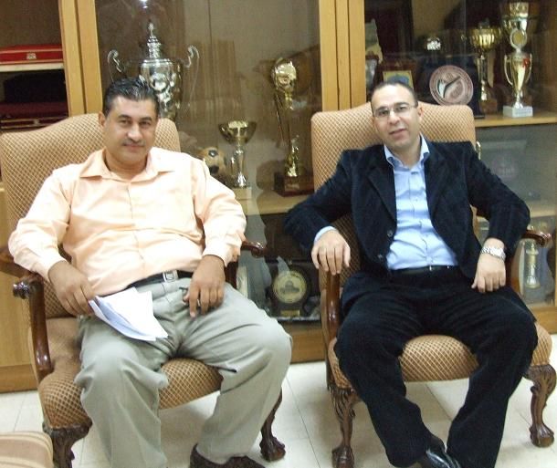 مدير موقع نادي شباب الاردن شرحبيل العميري والمعلق الشهير عصام الشوالي