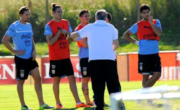 جانب من تدريبات منتخب اوروجواي