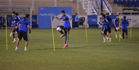 جانب من تدريبات الهلال مساء اليوم