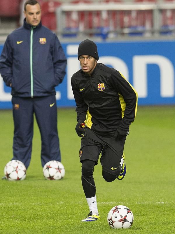 نيمار خلال تدريبات برشلونة