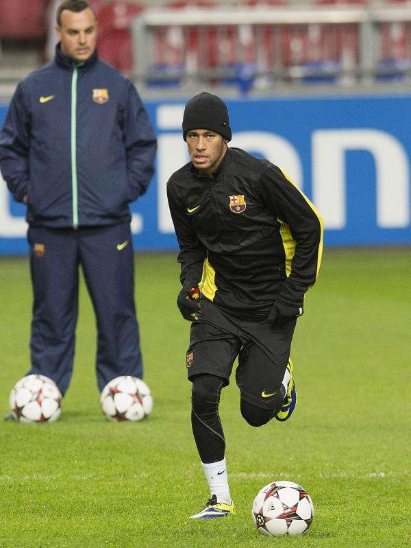 نيمار خلال تدريبات برشلونة