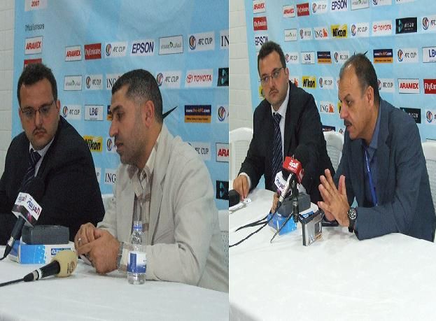 العراقي عدنان حمد مدرب الفيصلي ونزار محروس مدرب شباب الاردن وبعدسة كووورة