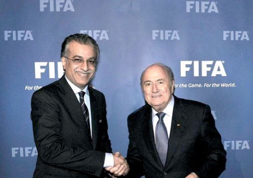 الشيخ سلمان بن إبراهيم مع جوزيف بلاتر