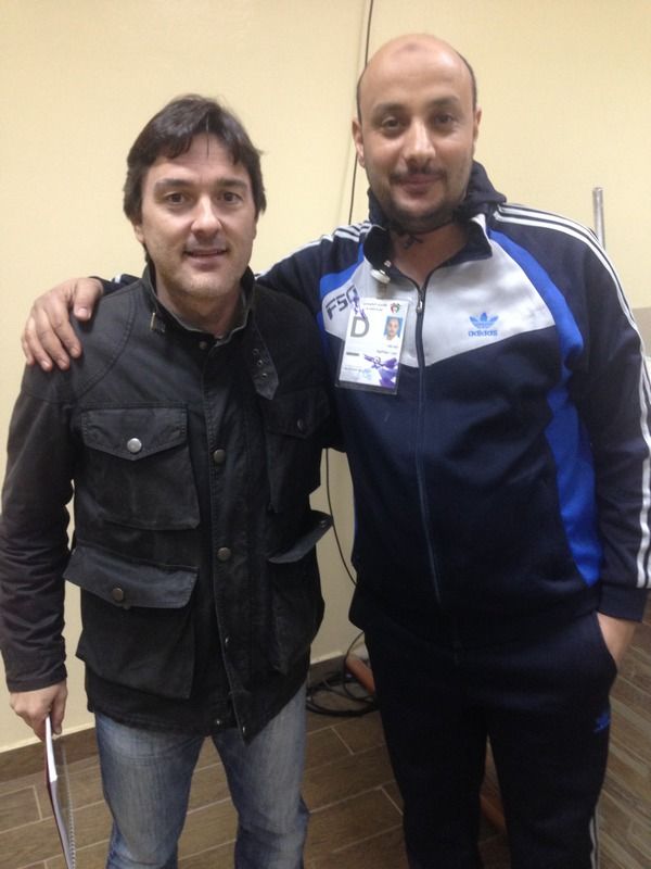 أنطونيو مع الزميل أحمد حامد مراسل كووورة في الكويت