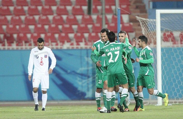 فرحة لاعبي العربي بالفوز على الكويت والتأهل لنهائي البطولة