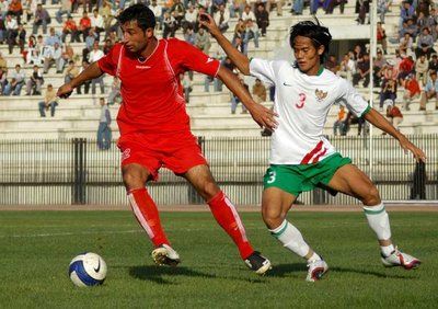 من مبارة المنتخب السوري مع المنتخب الاندونيسي