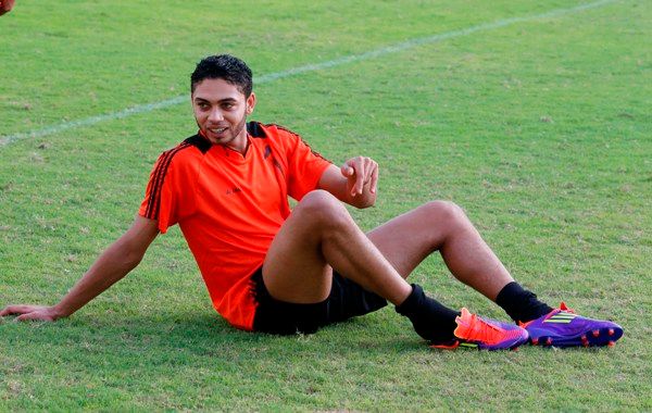 سعيد مرجان خلال مشاركته في التدريب اليوم 