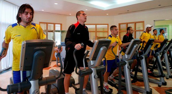 من تدريبات منتخب الأردن اليوم بمركز اللياقة البدنية في دبي