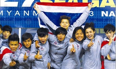 فوز منتخب تايلاند للسيدات بالميدالية الذهبية بدورة ألعاب جنوب شرق آسيا 2013